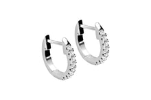 Laden Sie das Bild in den Galerie-Viewer, Kreolen Flach Multiple Kristalle Clicker Ring Paar Ohrringe piercinginspiration®