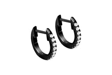 Upload the picture to the gallery viewer, Hoop Earrings Flat Multiple Crystals Clicker Ring Pair of Earrings piercinginspiration®