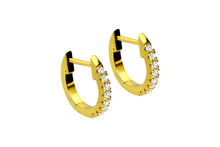 Laden Sie das Bild in den Galerie-Viewer, Kreolen Flach Multiple Kristalle Clicker Ring Paar Ohrringe piercinginspiration®