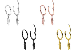 Kreolen Feder Clicker Ring Paar Ohrringe piercinginspiration®