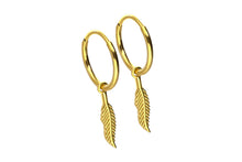 Upload the picture to the gallery viewer, Creoles Feather Clicker Ring Pair of Earrings piercinginspiration®
