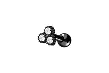 Load image into gallery viewer, 3 Crystal Pudding Balls Ear Piercing Barbell piercinginspiration®