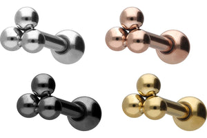 3 balls of flower ear piercing piercinginspiration®