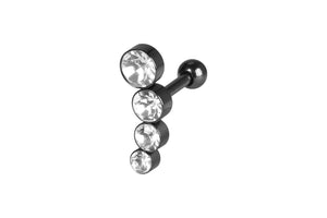 4 Kristalle Helix Ohrpiercing Barbell piercinginspiration®