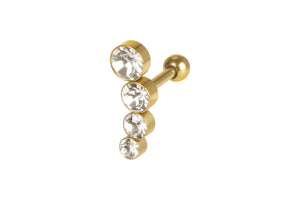 4 crystals helix ear piercing barbell piercinginspiration®