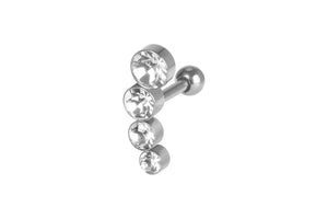 4 Kristalle Helix Ohrpiercing Barbell piercinginspiration®