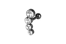 Upload the image to the gallery viewer, 4 crystals Helix ear piercing barbell piercinginspiration®