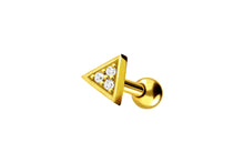 Upload the picture to the gallery viewer, triangle 3 crystals ear piercing piercinginspiration®