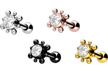 Load image into gallery viewer, Square Mini Flower Balls Crystal Ear Piercing piercinginspiration®