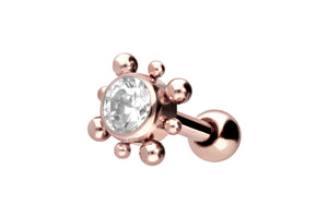 Square mini flower balls crystal ear piercing piercinginspiration®