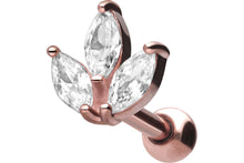 Carica l'immagine nel visualizzatore della galleria, Piercing all'orecchio in cristallo a fiore piccolo Lotus piercinginspiration®