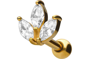 Lotus Small Flower Crystal Piercing piercinginspiration®