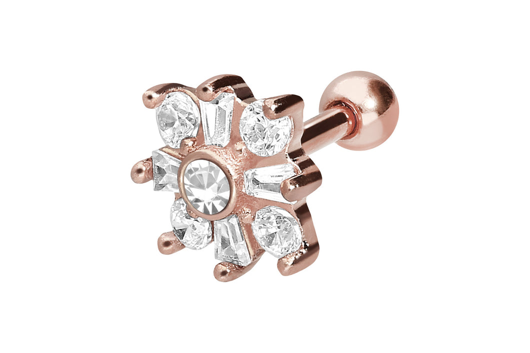 Schneeflocke Kristall Blume Ohrpiercing piercinginspiration®