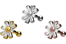 Upload the picture to the gallery viewer, 8 baguette flower crystal ear piercing studs piercinginspiration®