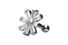 Upload the picture to the gallery viewer, 8 baguette flower crystal ear piercing studs piercinginspiration®