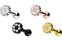 Upload the picture to the gallery viewer, Shamrocks Flower 5 Crystals Balls Ear Piercing Barbell piercinginspiration®