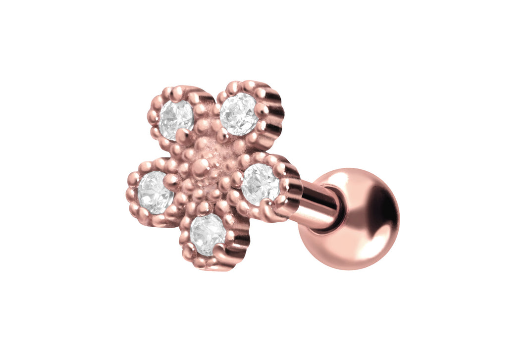 Blume 5 Kristalle Kugeln Ohrpiercing Barbell piercinginspiration®