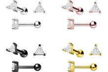 Upload the picture to the gallery viewer, Triangle Large Crystal Ear Piercing piercinginspiration®