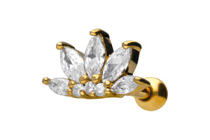 Lotus crystal flower ear piercing piercinginspiration®