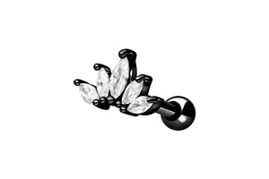 Lotus 5 Tropfen Kristall Blume Ohrpiercing piercinginspiration®