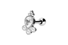 Upload the picture to the gallery viewer, 4 crystals 3 balls ear piercing stud earrings piercinginspiration®