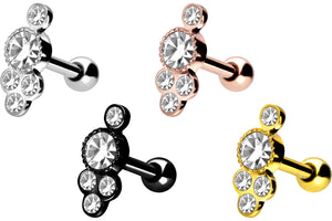 5 crystals oriental ear piercing stud earrings piercinginspiration®