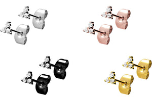 3 Kristalle Blume Ohrstecker Ohrringe Paar piercinginspiration®