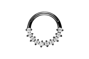 10 Bordered Crystals Clicker Ring piercinginspiration®