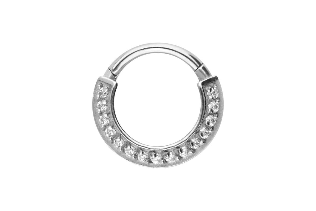 15 Eingefasste Kristalle Clicker Ring piercinginspiration®