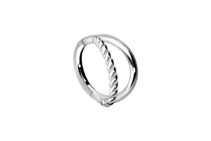 Zweifach Doppel Gedreht Ring 2 Ringe Clicker piercinginspiration®