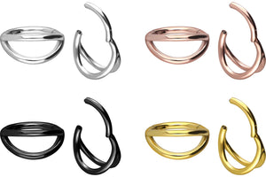 Double double ring 2 rings clicker piercinginspiration®