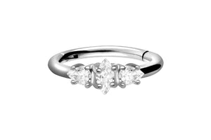 Clicker ring 3 drops of crystals piercinginspiration®