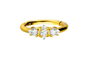 Clicker ring 3 drops of crystals piercinginspiration®