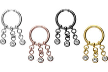 Upload the image to the gallery viewer, crystal clicker ring 3 chains piercinginspiration®