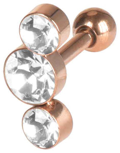 3 crystals ear piercing stud earrings piercinginspiration®