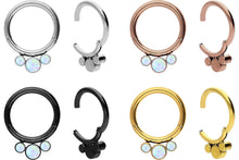 Load the image into the gallery viewer, Clicker Ring 3 Opal Balls piercinginspiration®