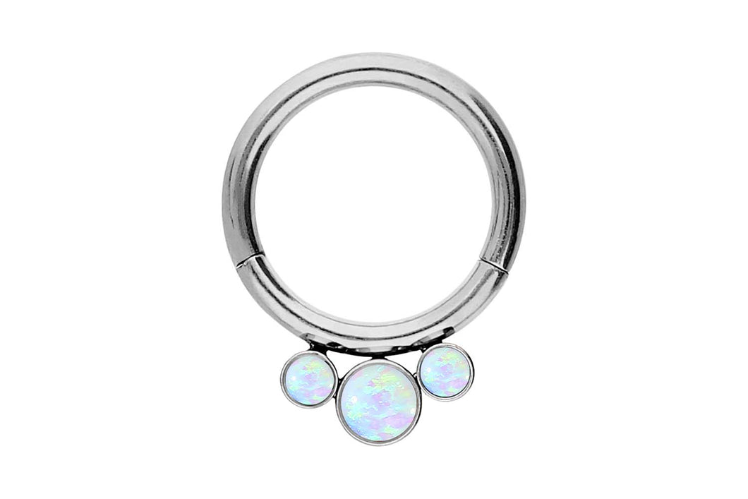 Clicker Ring 3 Opale Kugeln piercinginspiration®