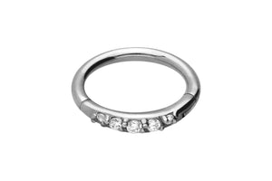 Clicker Ring Multiple 5 Kristalle piercinginspiration®