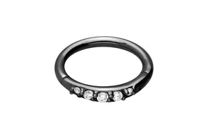 Clicker Ring Multiple 5 Kristalle piercinginspiration®