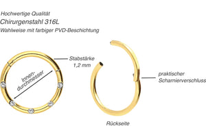 Basic Kristall Ring Clicker piercinginspiration®