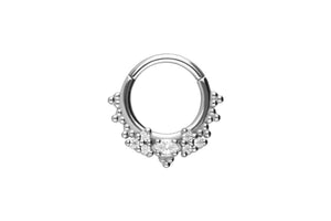 Ufo 7 Crystals Oriental Balls Clicker Ring piercinginspiration®