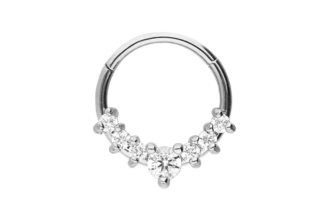 7 Kristalle Clicker Ring piercinginspiration®