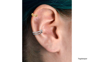 Set of Crystals Two rows of double ring clickers piercinginspiration®