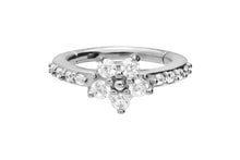 Upload the image to the gallery viewer, Multiple Set Crystals Flower Clicker Ring piercinginspiration®