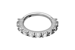 Clicker Ring Bordered Crystals piercinginspiration®