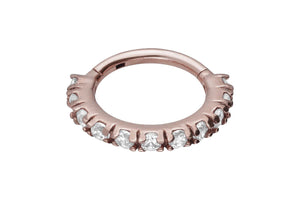 Clicker Ring Bordered Crystals piercinginspiration®