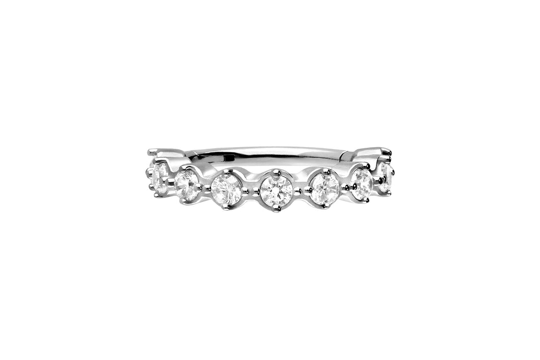 Eingefasste Kristalle Conch Clicker Ring piercinginspiration®