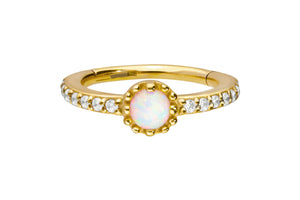 Multiple Set Crystals Opal Clicker Ring piercinginspiration®