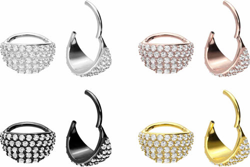 Kissen Multiple Eingefasste Kristalle Clicker Ring piercinginspiration®