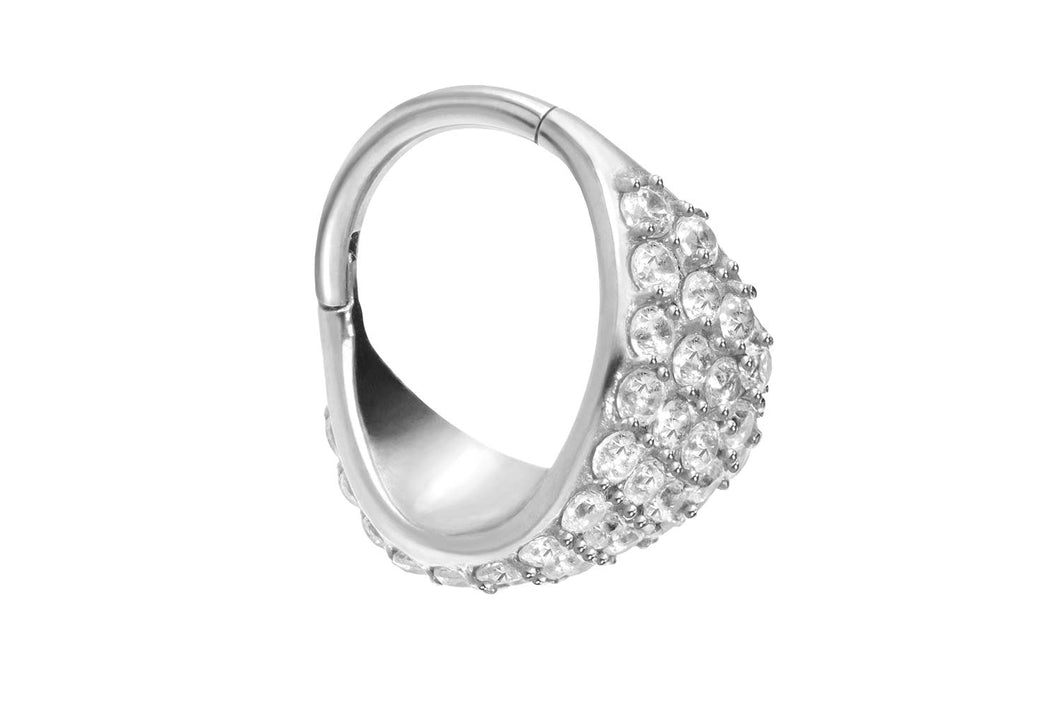 Kissen Multiple Eingefasste Kristalle Clicker Ring piercinginspiration®